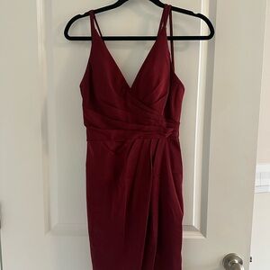 Faviana Strapless Burgundy Dress